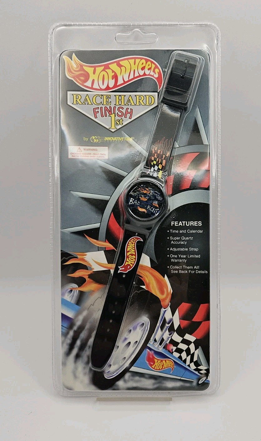 Hot Wheels: Race Hard Finish 1st – Bad to the Bone Watch – 1994 – BNIP