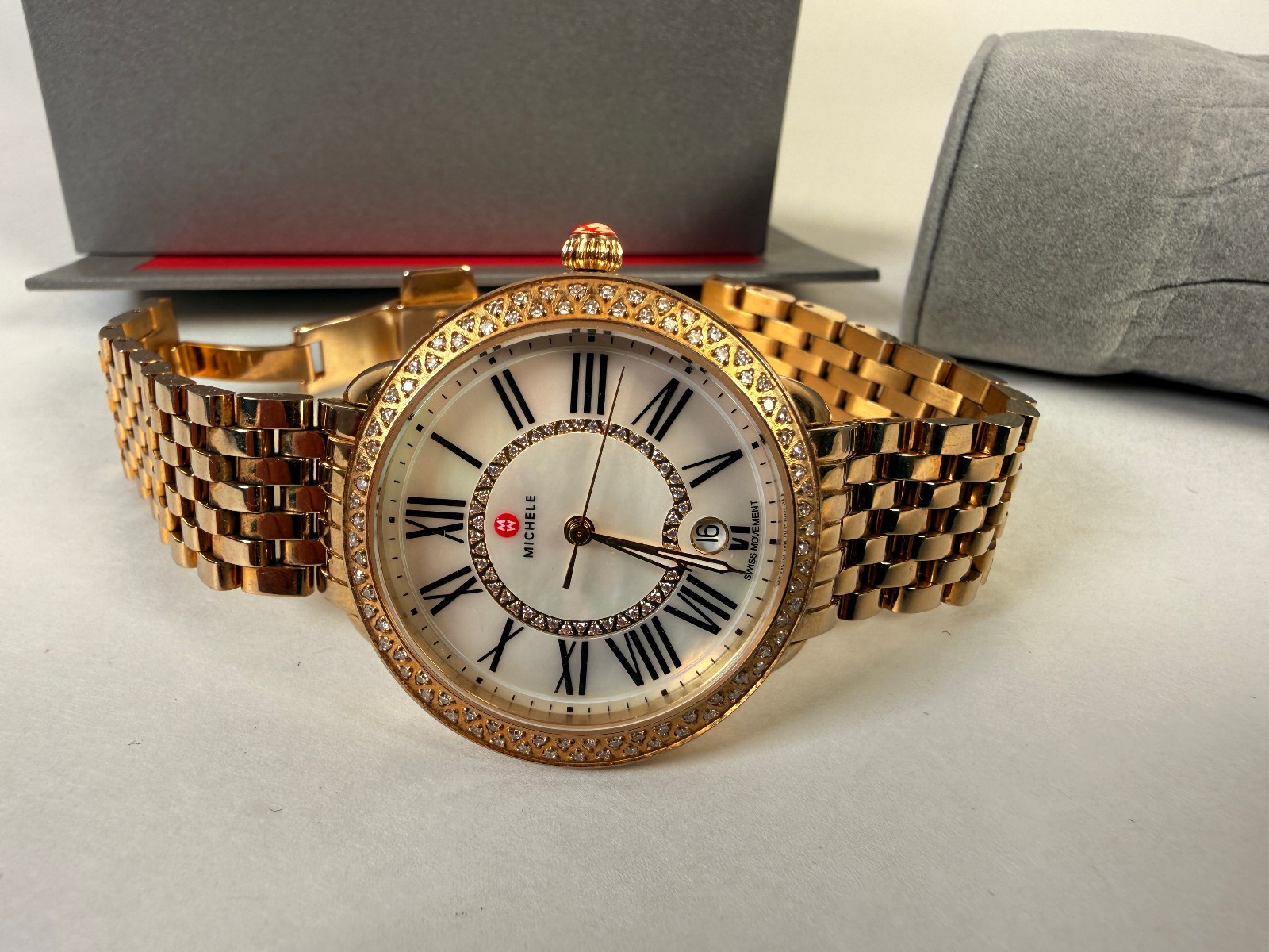MICHELE Serein Mid 36mm Diamond Women’s Watch MW21B01B0963 • Extraordinary