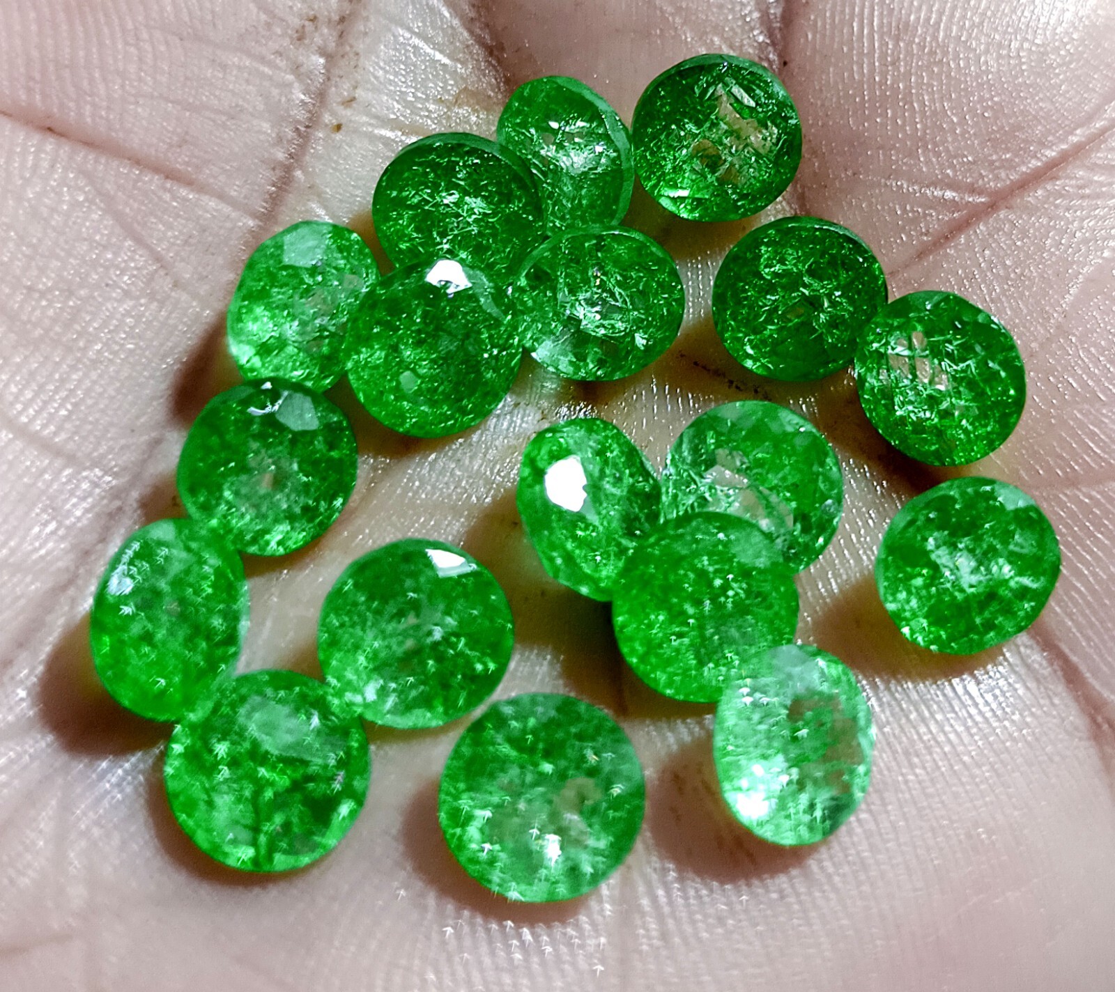 6 mm 10 Pcs Natural Colombian Green Emerald Round Lot Loose Certified Gemstone