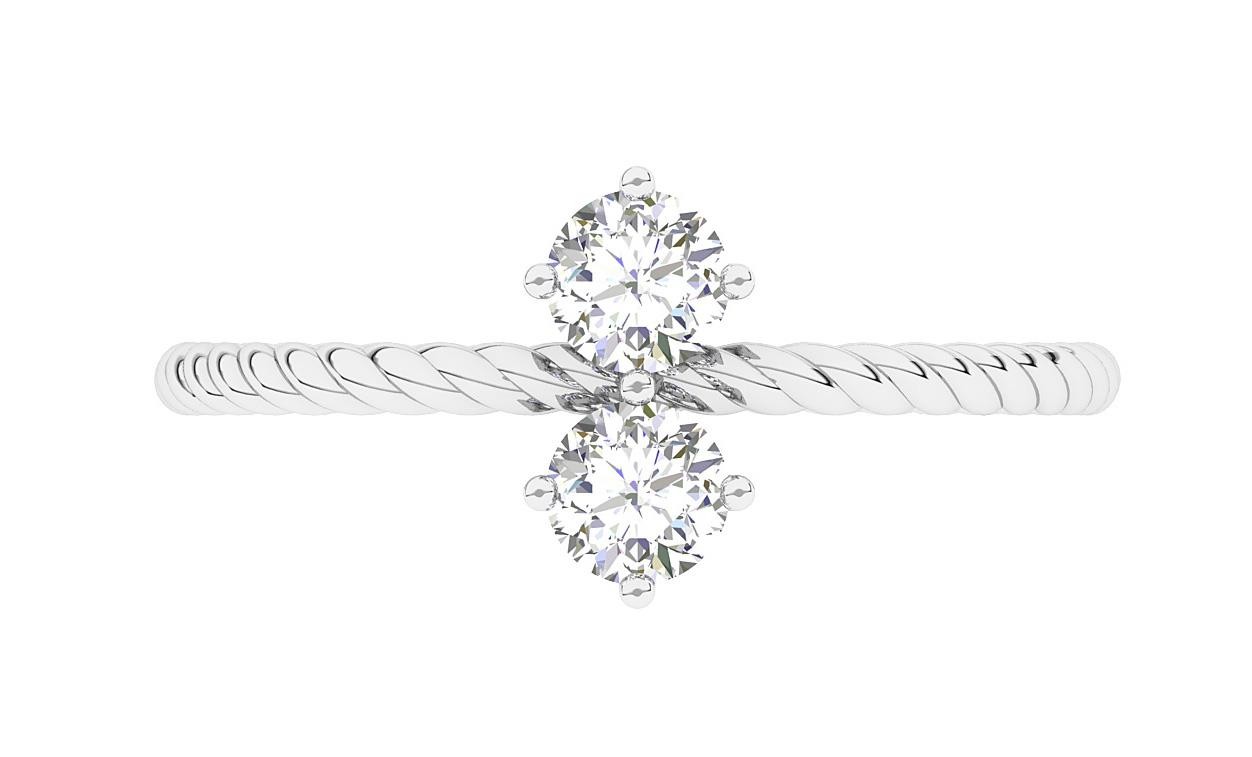 Forever Us Two Stone Engagement Ring 14K Gold VS F 0.50 Carat Lab Grown Diamond