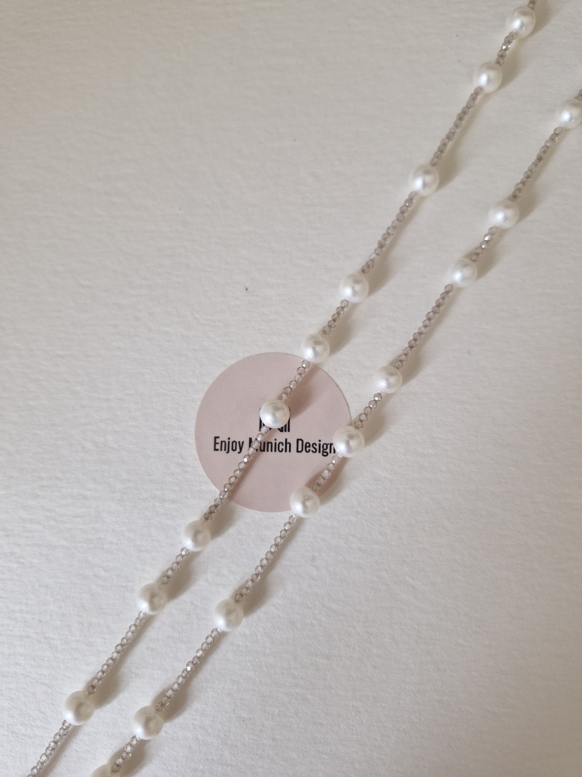 AAA Pearl Necklace 18CT GOLD Clasp with Beige Cubic Zirconia.