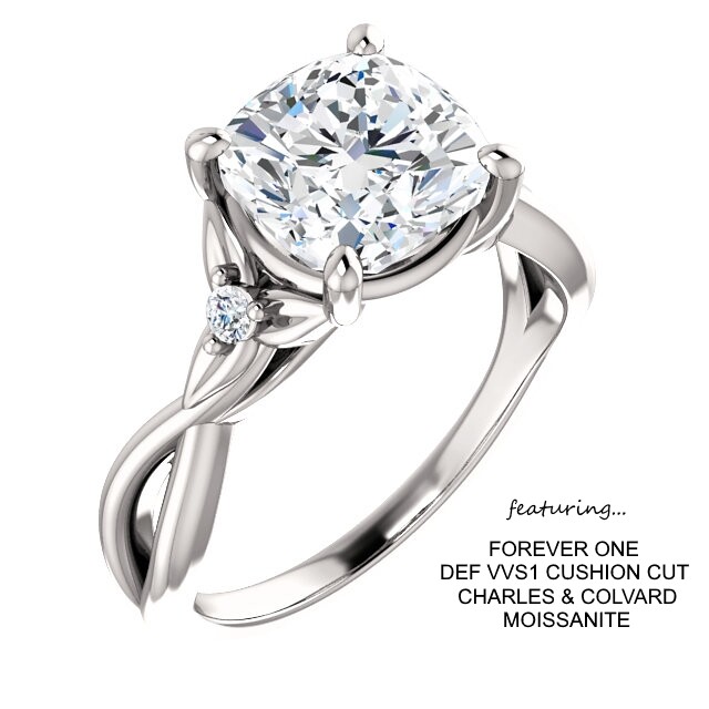 2.06 Carat Forever One DEF Moissanite Ring 14K Gold CHARLES & COLVARD