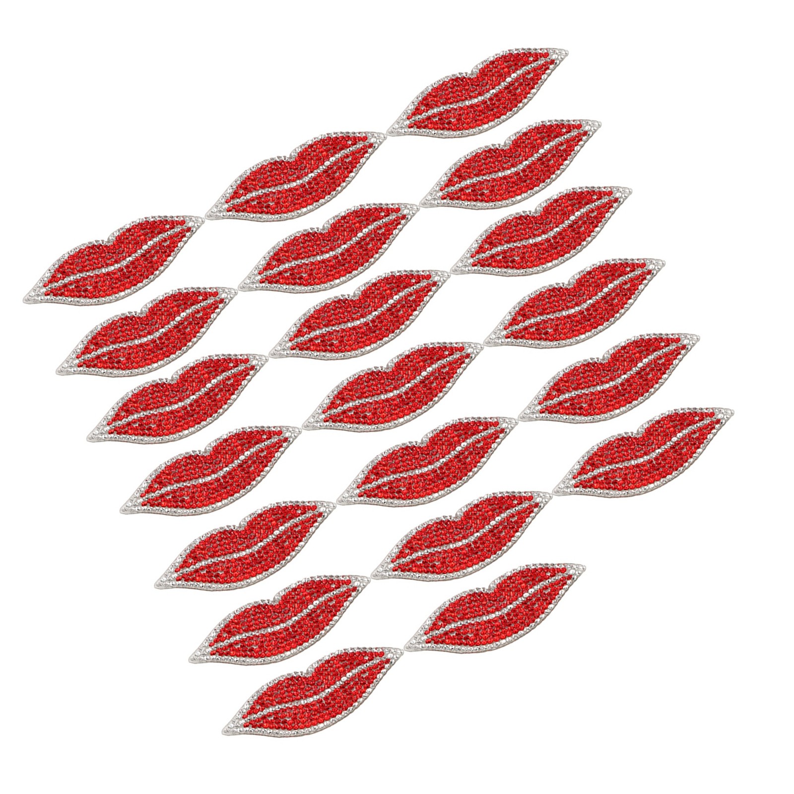 20Pcs Red Lip Rhinestones Resin Crystal Hot Pattern Clothing Decoration