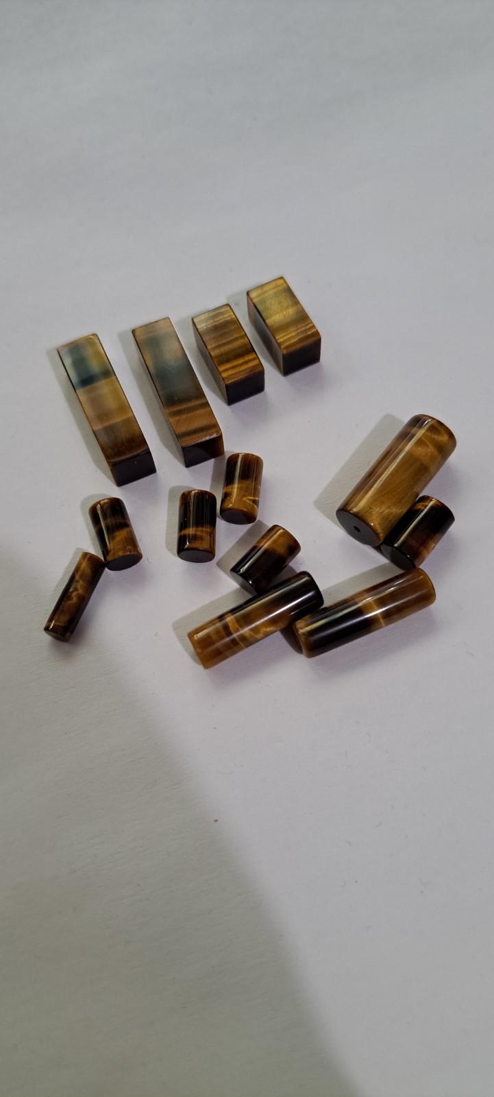 Lot of Tiger Eye Tube Stones As Pictured Nice Stones