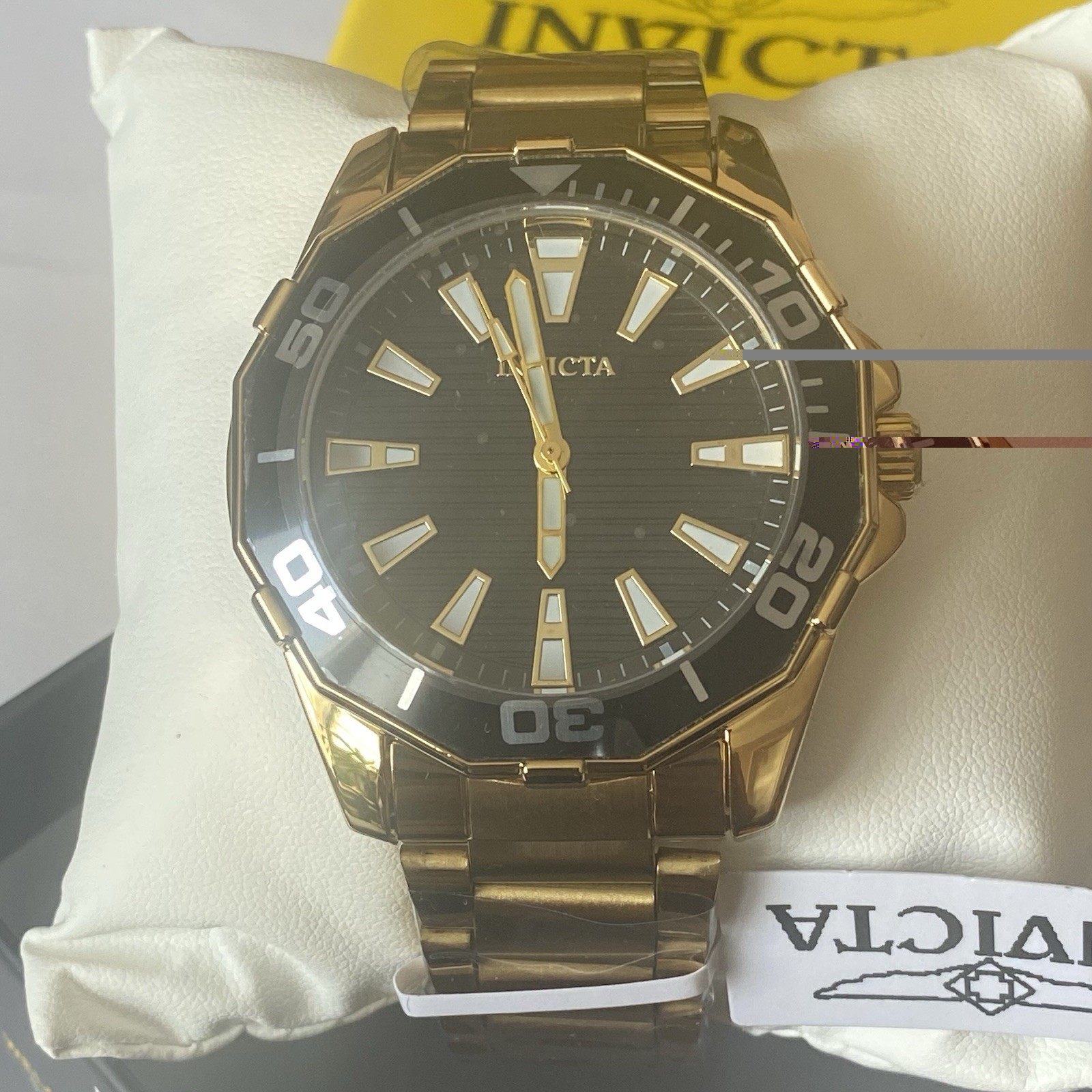 Brand New Invicta Pro Diver Meridian Men’s Quartz Watch 46mm (69236) Black Gold