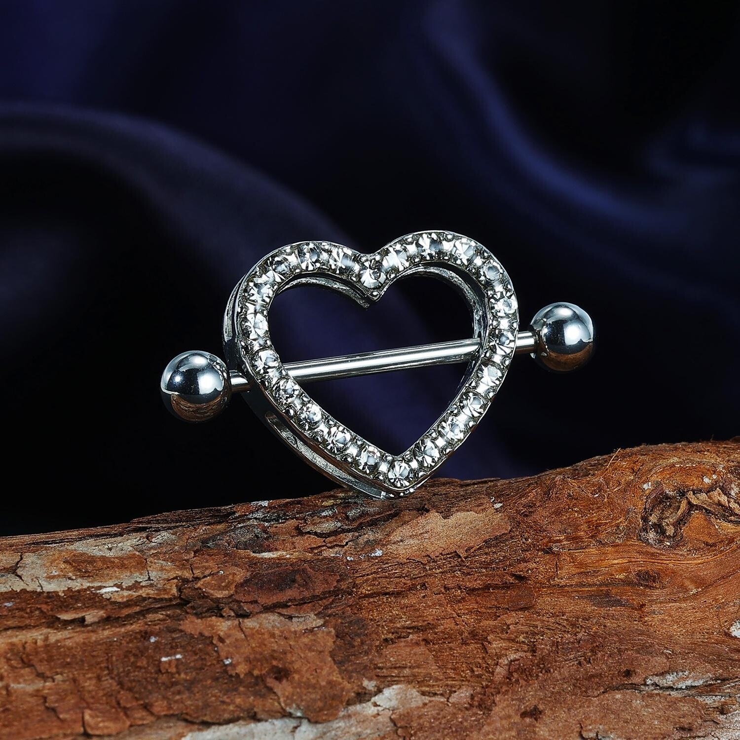 1 Pc 14G Stainless Steel Nipple Rings CZ Crystal Nipple Shield Piercing Jewelry
