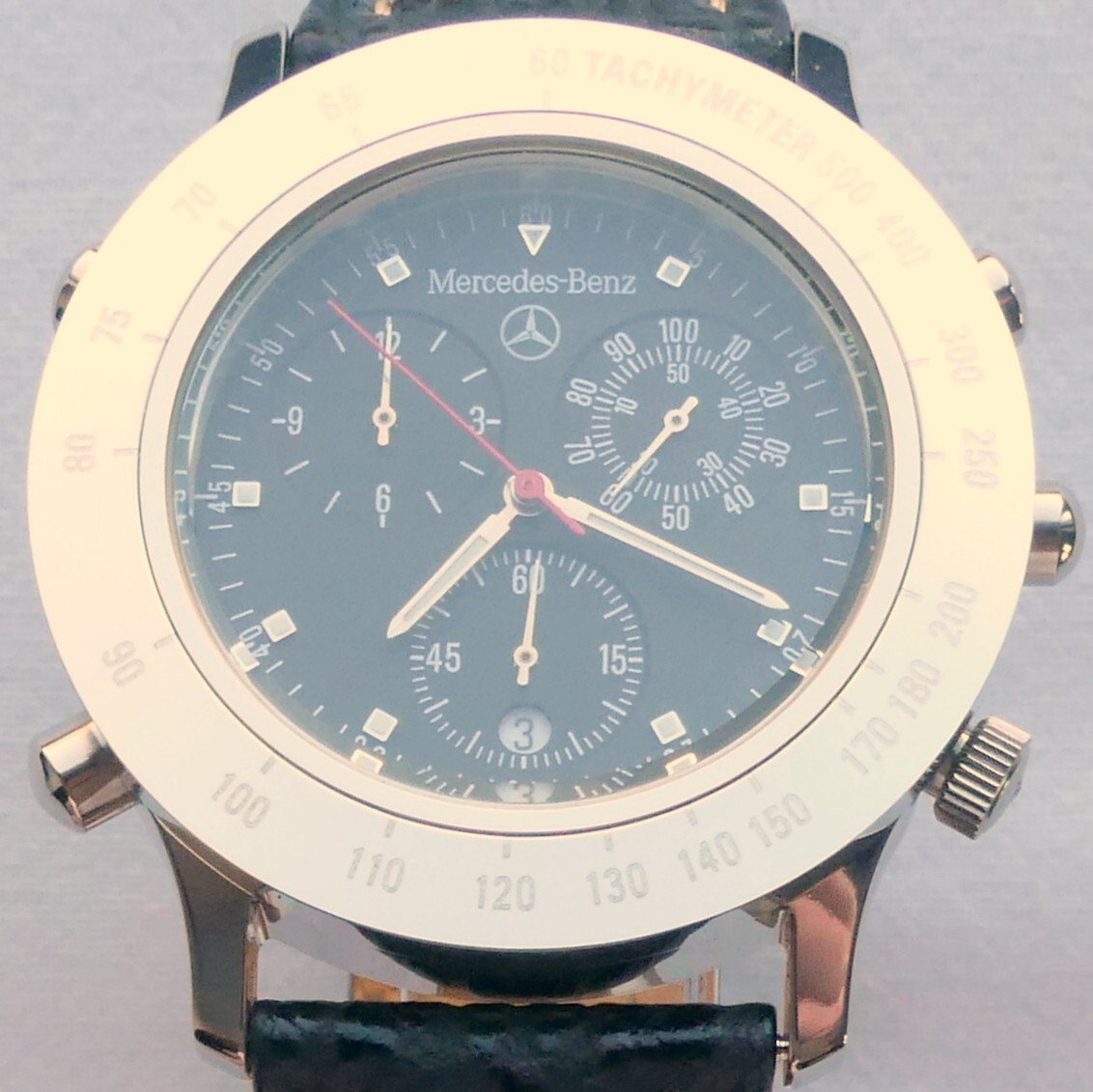Mercedes Benz Classic Sport Car Driver Acessory Fortis Alarm Chronograph Watch