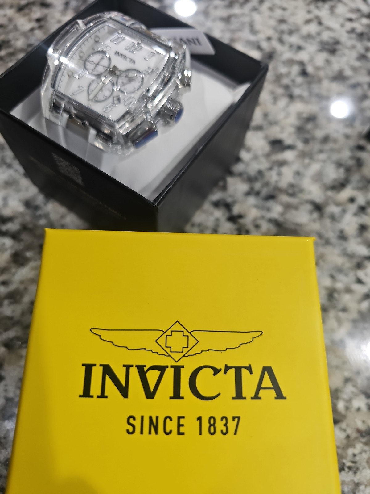 Retail $349.00 Invicta S1 Rally Crystal Chronograph Men’s 47mm Clear Case White