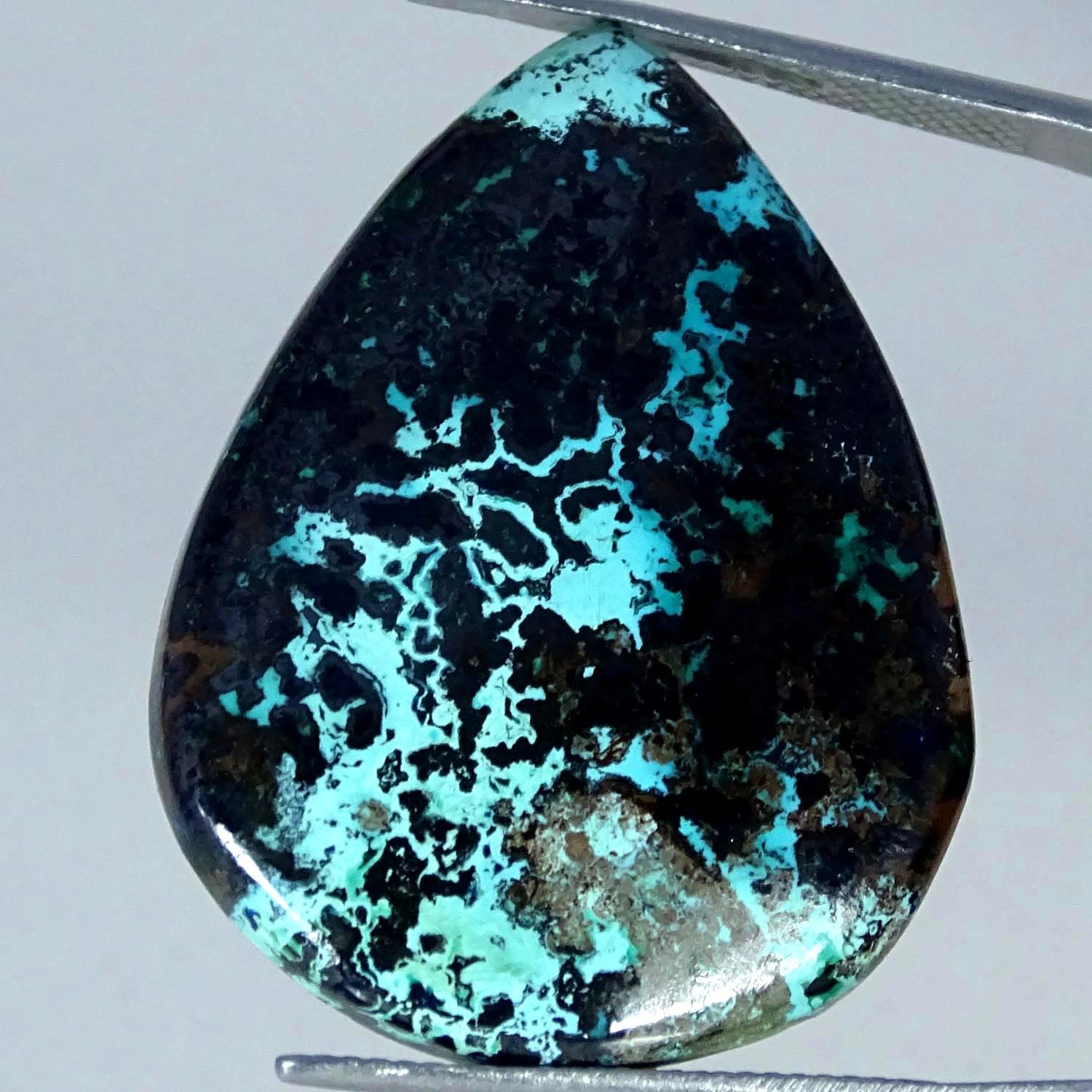 43.50Cts 100% Natural Azurite Pear Cabochon Gemstone 25X33X5MM