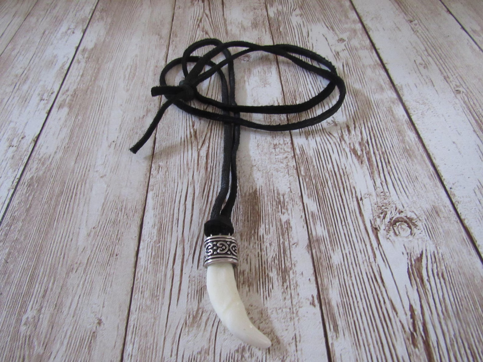 Coyote Tooth Pendant Necklace Animal Bone Spirit Animal Jewelry N918