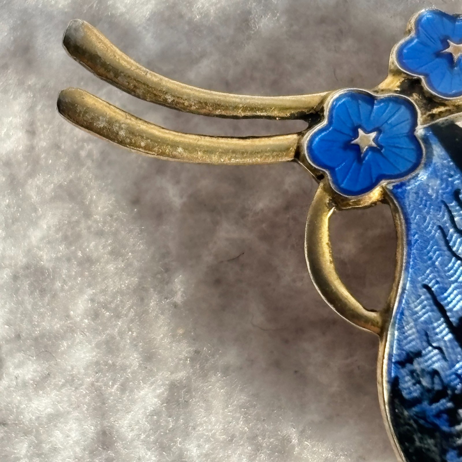 Vintage Norway Silver Guilloche Enamel Sunset Brooch Aksel Holmsen