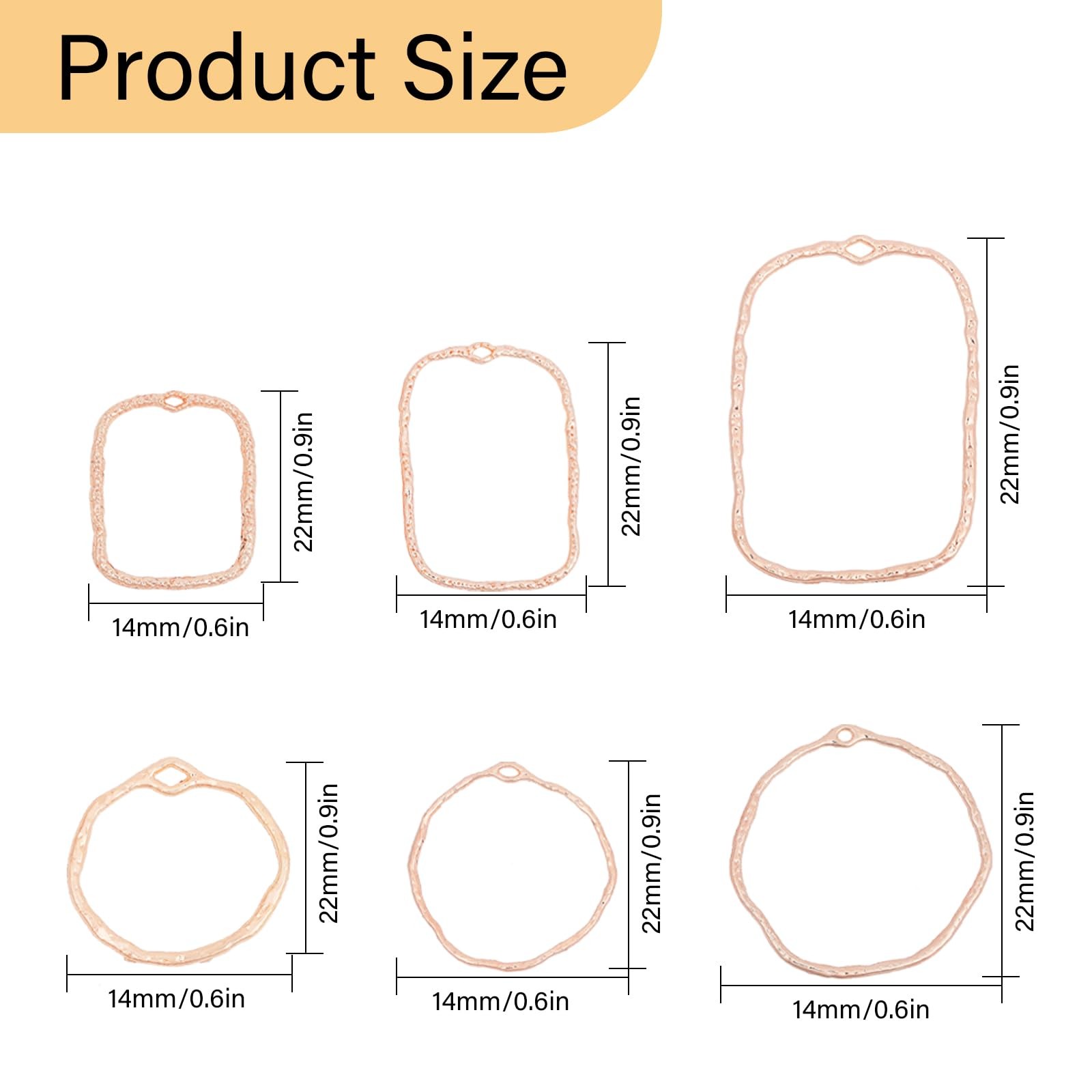 CHGCRAFT 48Pcs 6 Styles Open Back Bezel Pendants DIY UV Resin Pendants Resin
