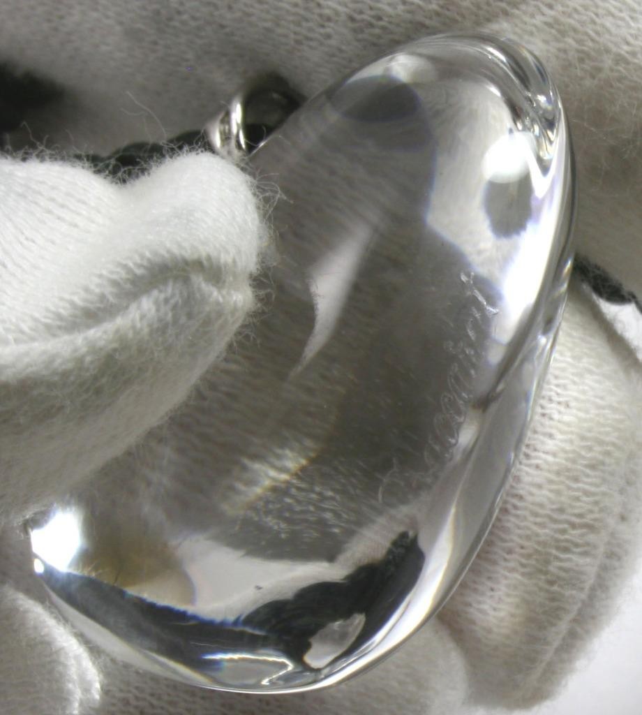 BACCARAT LOVE PUFFED HEART CLEAR CRYSTAL 925 SS BAIL NECKLACE PENDANT
