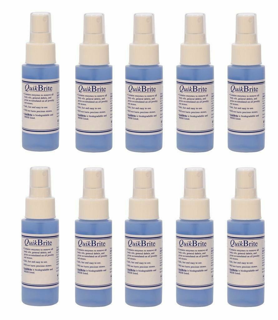 12 Pack 4 oz Quikbrite Cleaner Metal Jewelry Stone Gemstone Debris Spray Bottles