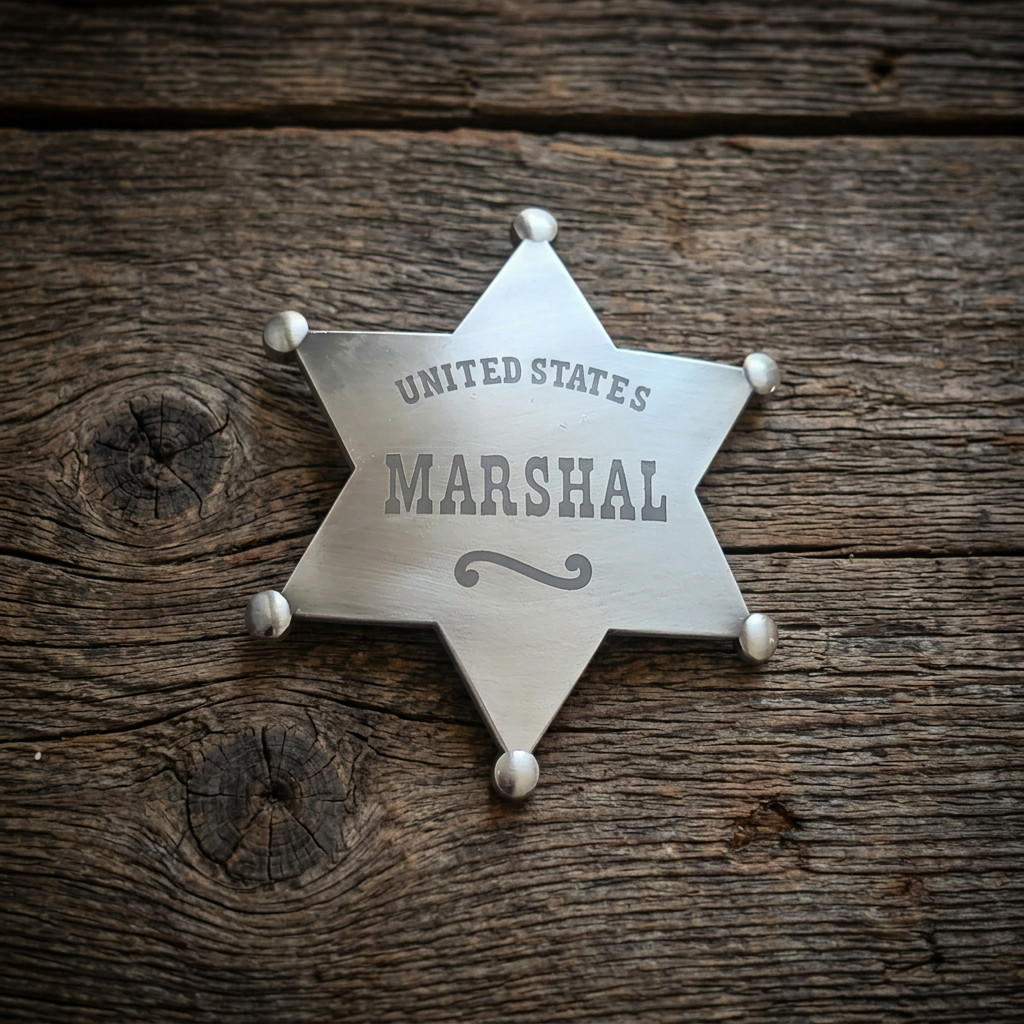 Western Badge Gift Set Old West Silver Finish Badge – United States Marshal