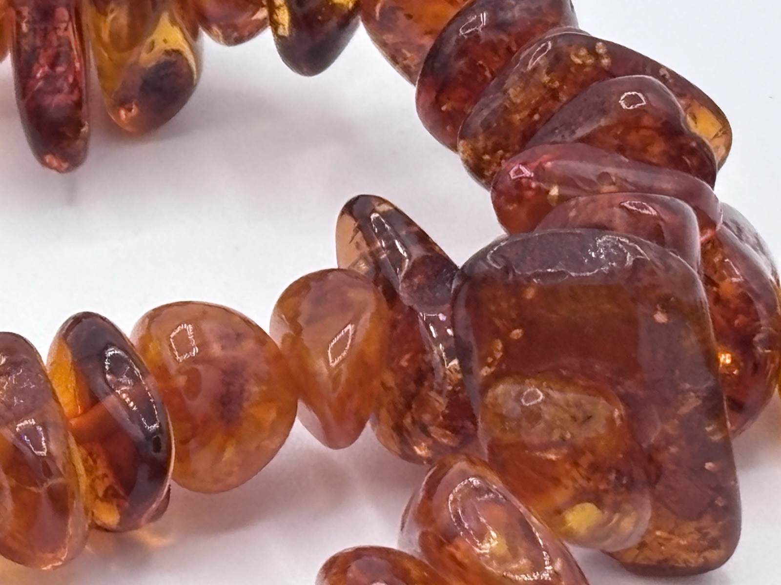 Vintage Baltic Amber Nugget Necklace 114g/4oz– Natural Cognac Inclusions – 42”