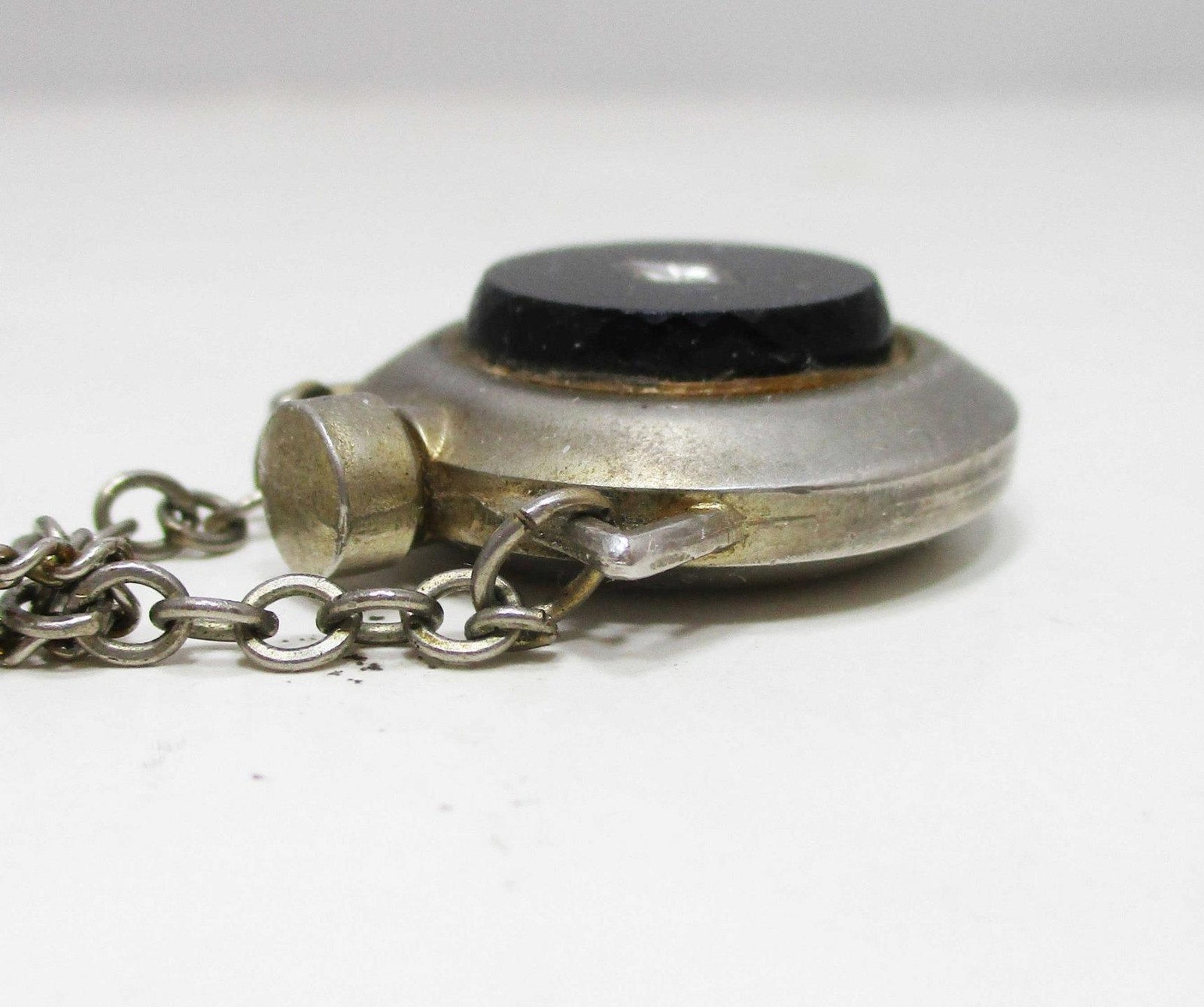 Vintage Miniature Perfume Bottle Flask Gold-Tone 22″ Chain Necklace Pendant
