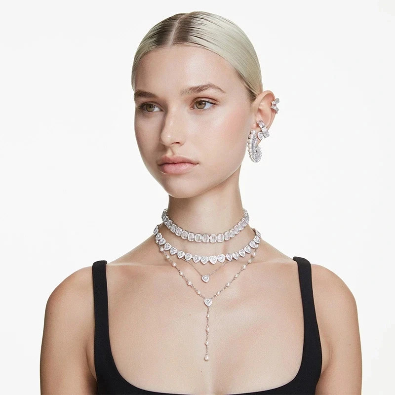 Swarovski Ariana Grande x Swarovski Tennis Necklace Heart White Crysta