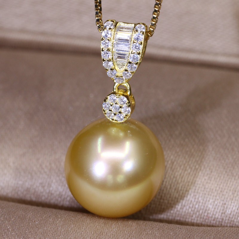 Sparkling Sterling Silver Pearl Pendant Settings Clasp Bail with Pin for 8-12mm