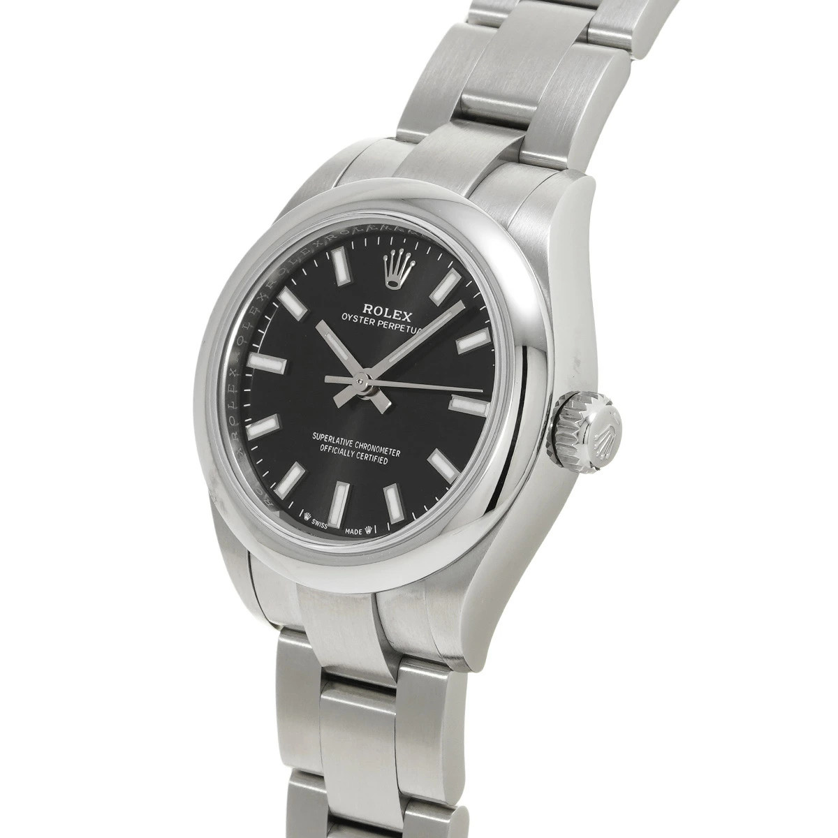 ROLEX Oyster Perpetual 28 276200 Black Ladies Used Watch #31624