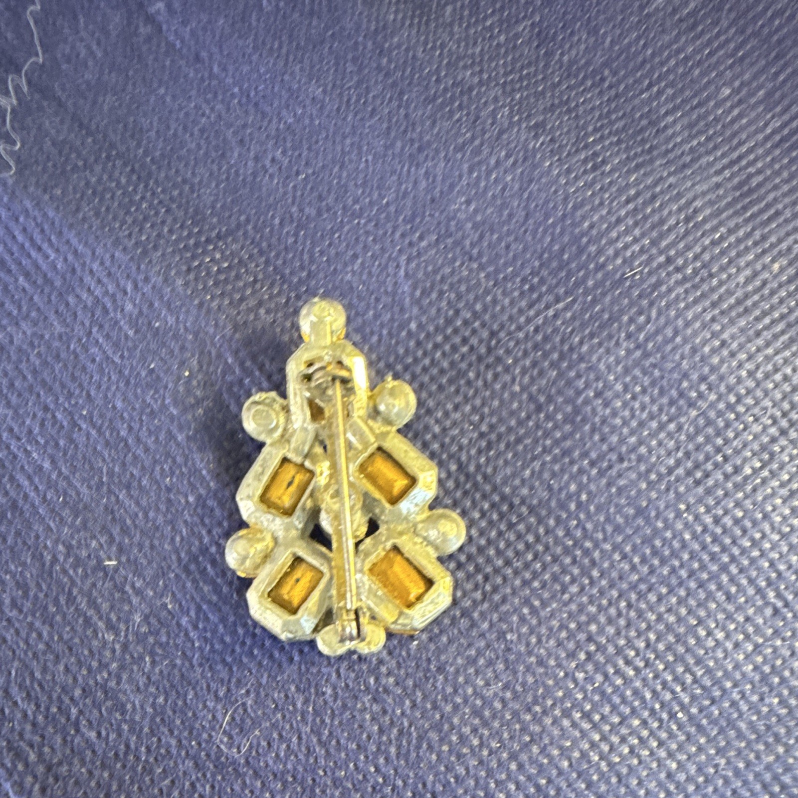 Gold Tone Clear Rhinestone Cluster Brooch Pin, White/Colorless Rhinestones