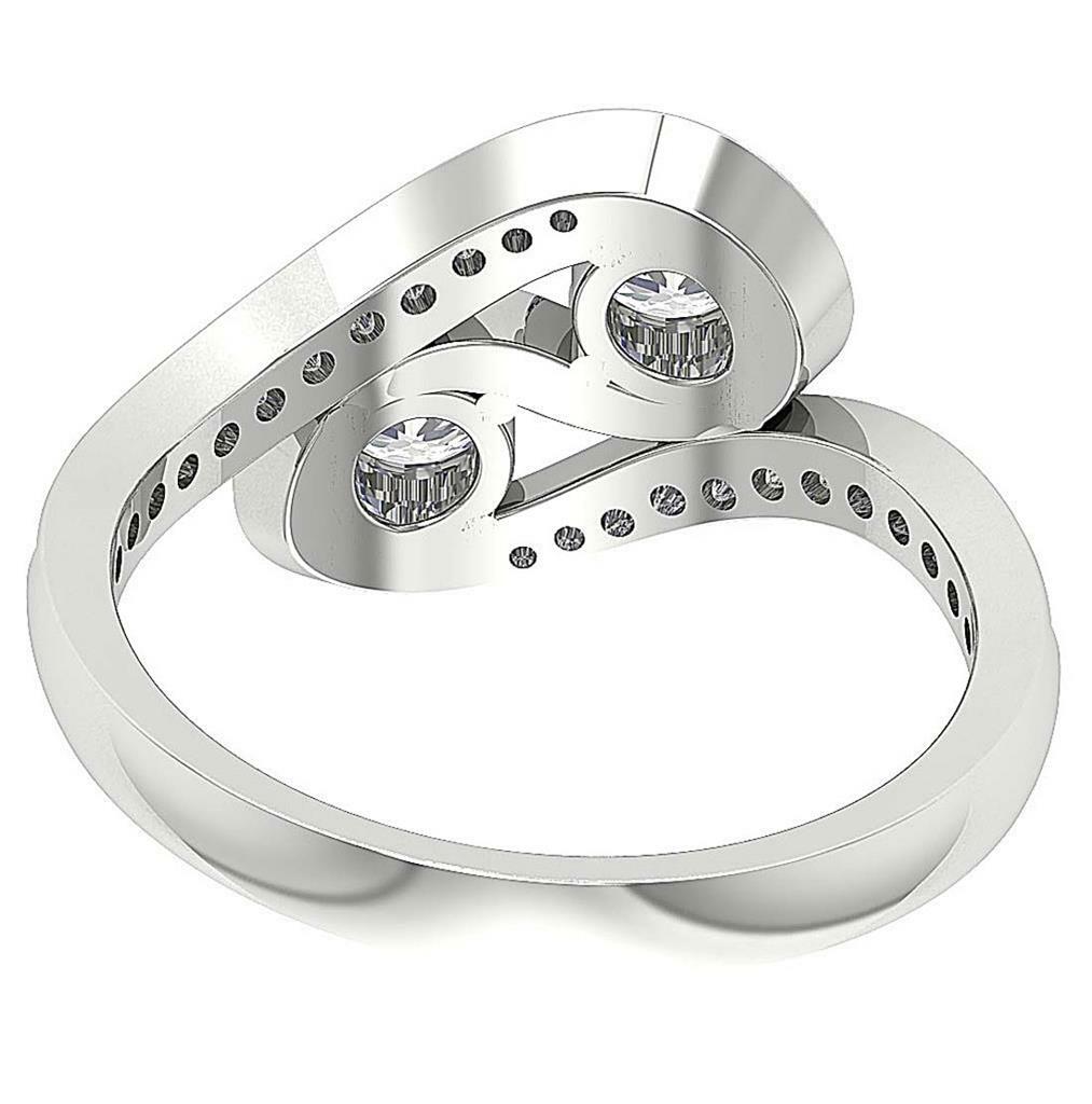 I1 G 1.00 Ct Round Cut Diamond Forever Us Two Stone Ring 14K White Gold 12.40 mm
