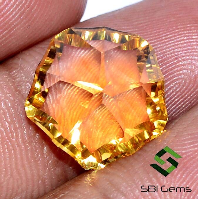 Natural Citrine Fancy Star Shape Concave Cut 13×13 mm 8.39 Cts Loose Gemstone