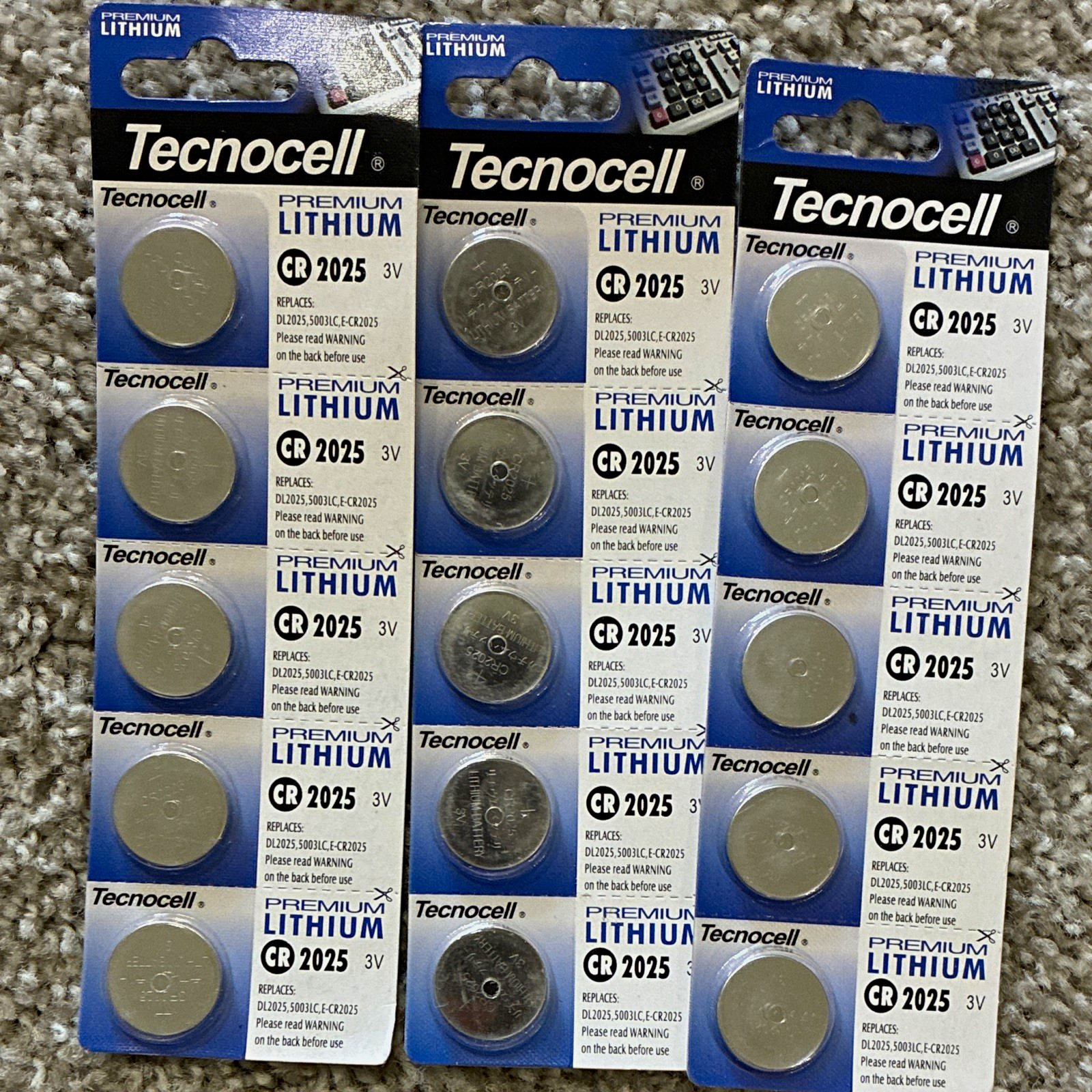 Tecnocell Premium CR2025 3V Lithium Coin Cell/Button Battery for Watch