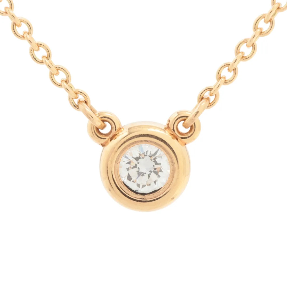 Tiffany By the Yard 1P diamond Necklace 750(YG) 2.3g Diameter approx. 5.22 mm