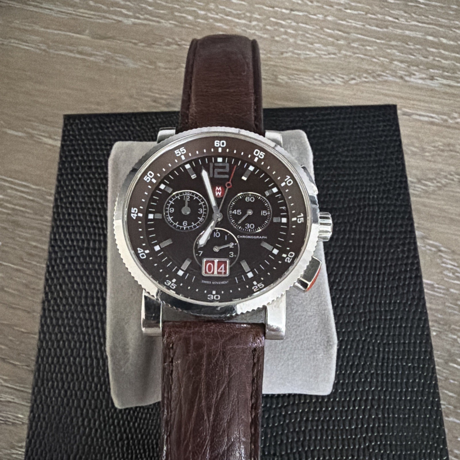 Michele Sport Sail Chronograph Watch MW01K00A0013 Swiss Quartz 41mm