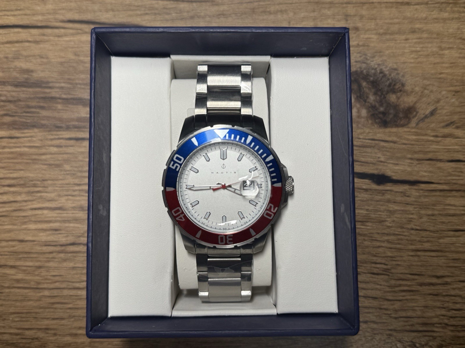 Nautis Admiralty Pro 200 4th of July Pepsi Blue Red Bezel White Dial 45mm UNWORN