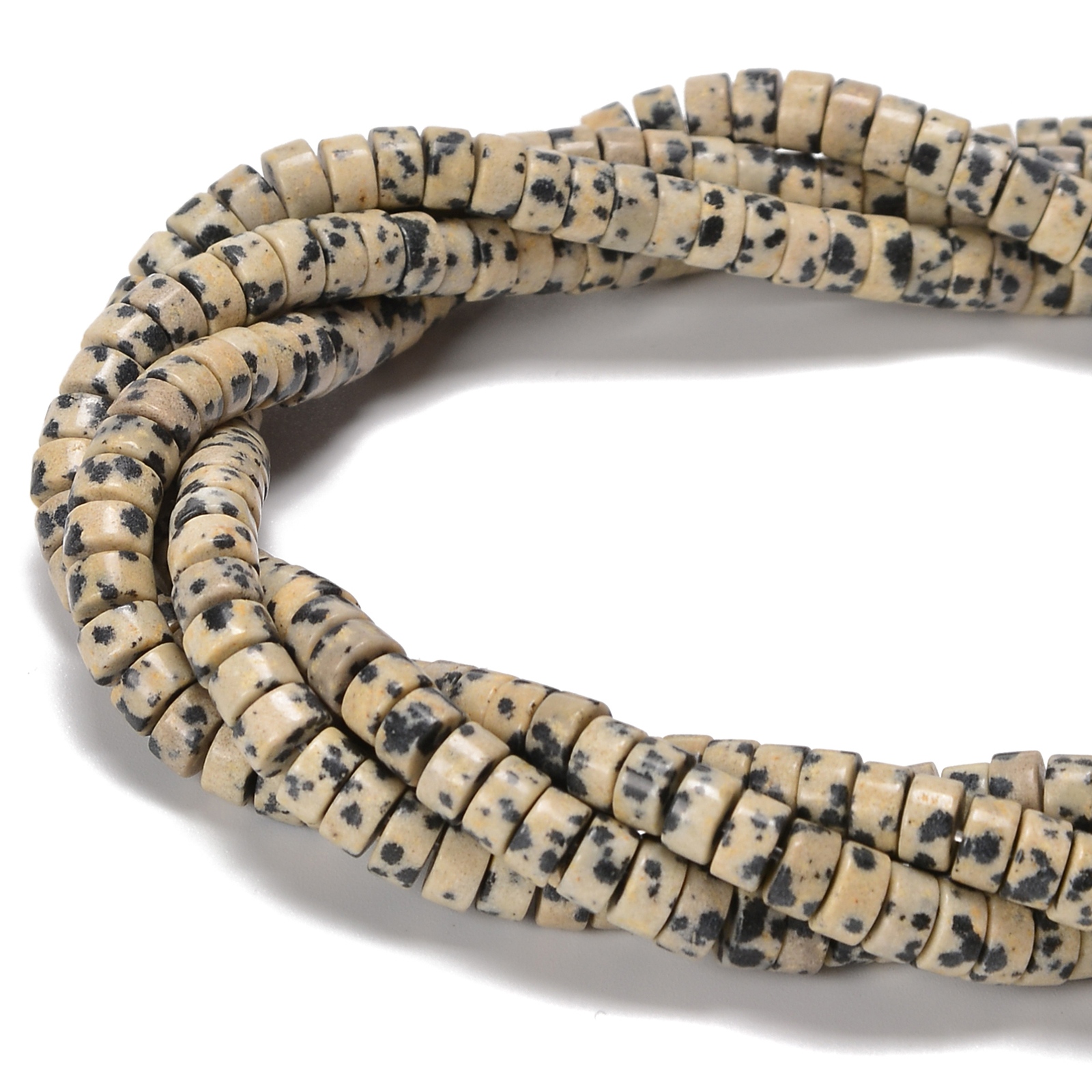 Natural Dalmatian Jasper Heishi Disc Beads Size 2x4mm 3x6mm 15.5” Strand
