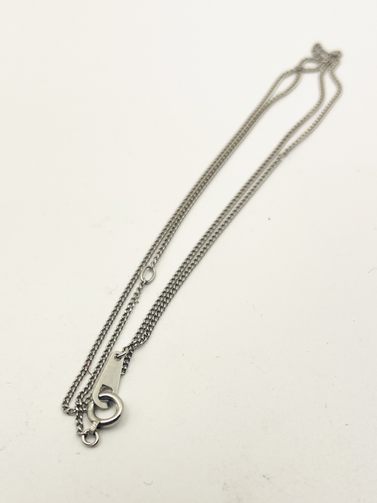 Pt850 Solid Platinum Thin 2-Sided Curb Link Chain Necklace