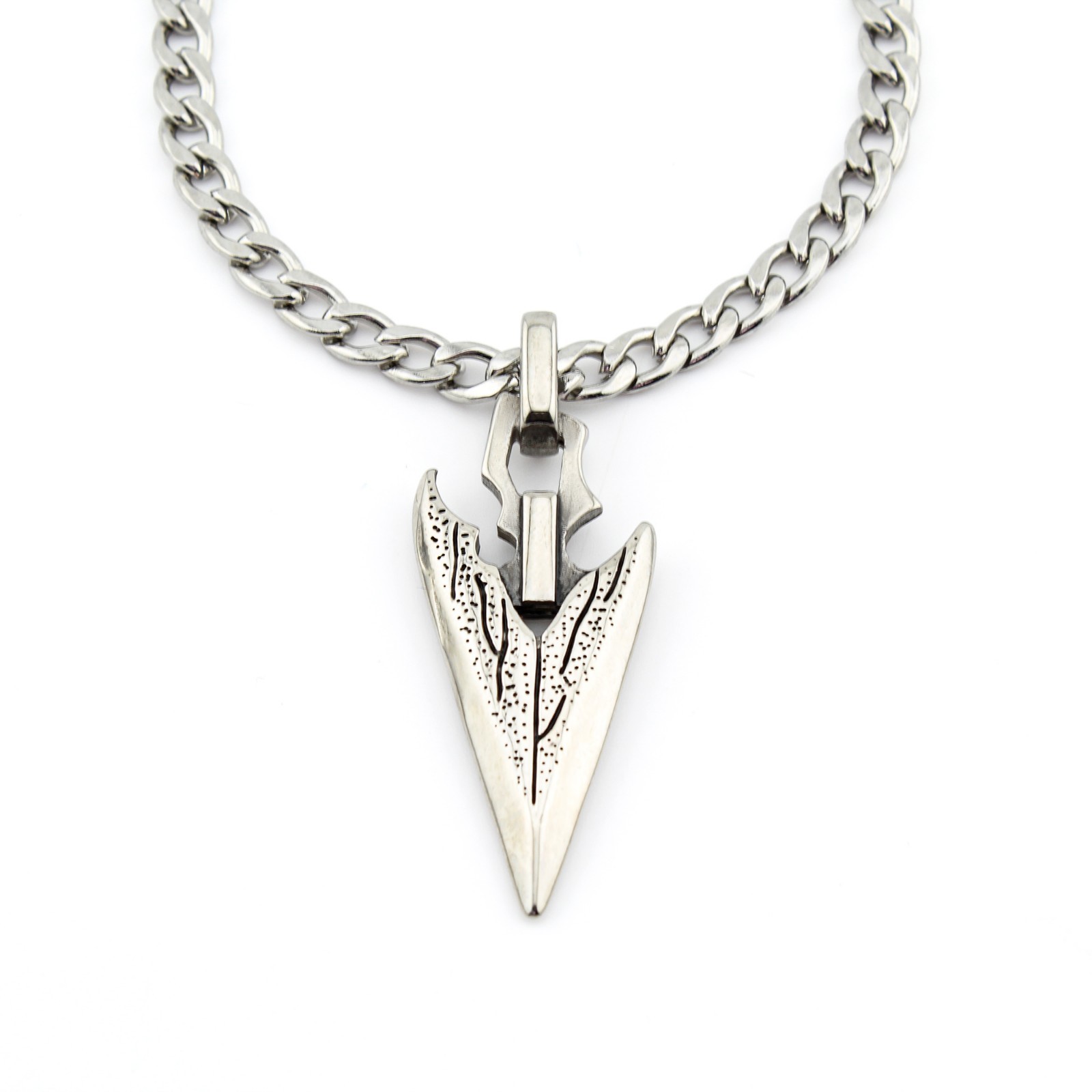 Men’s Stainless Steel Arrowhead Necklace 5mm Cuban Link Chain
