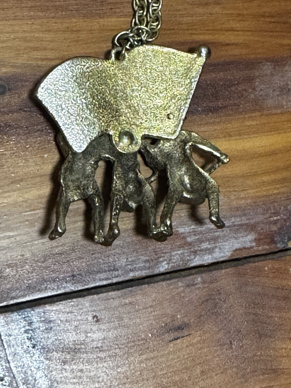 Vintage Bicentennial Spirit of 76 Pendant Necklace Metal Patriotic Americana