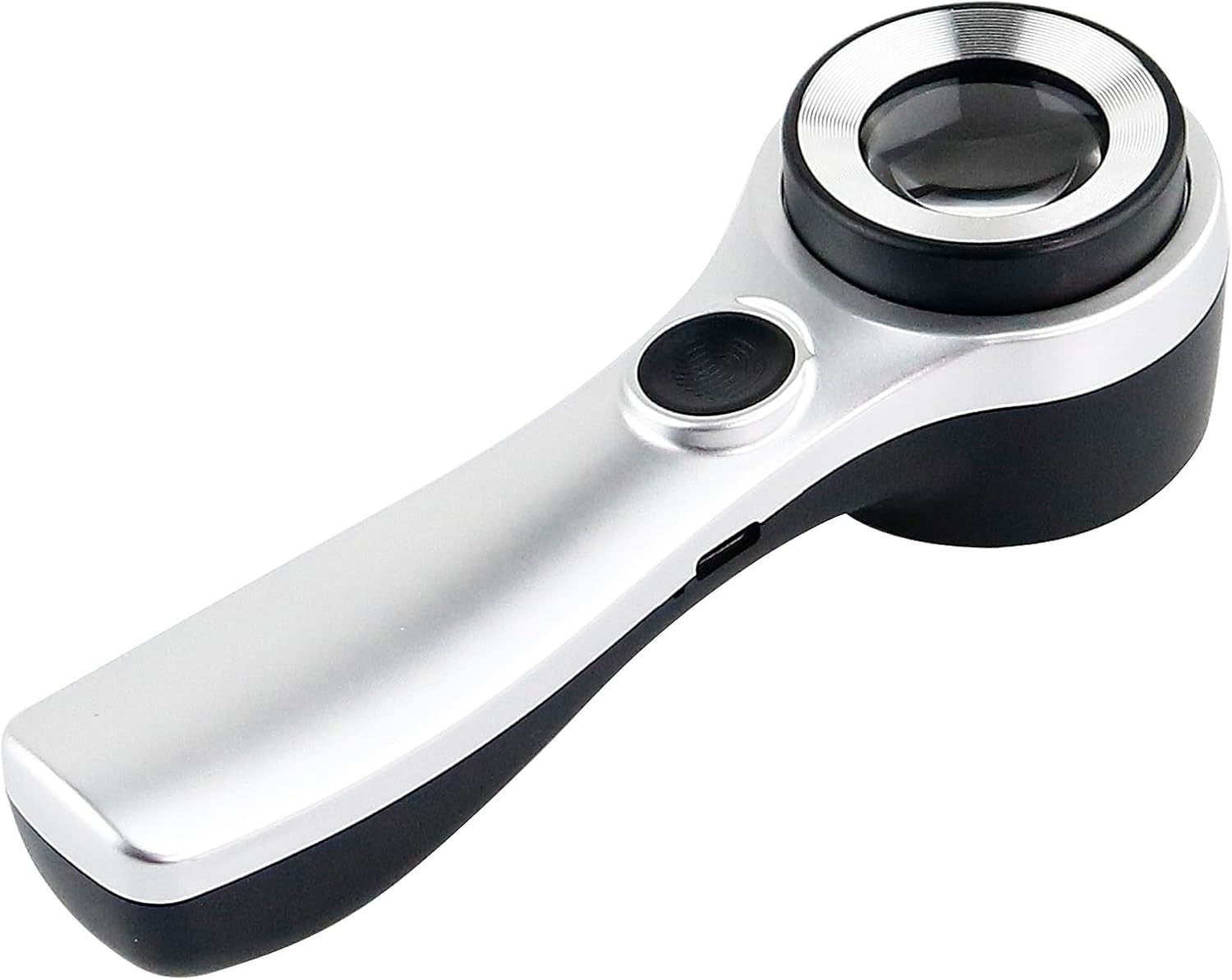 Handheld 10X Magnifier Loupe Optical Glass Magnifying Glass with Light Scale Mag