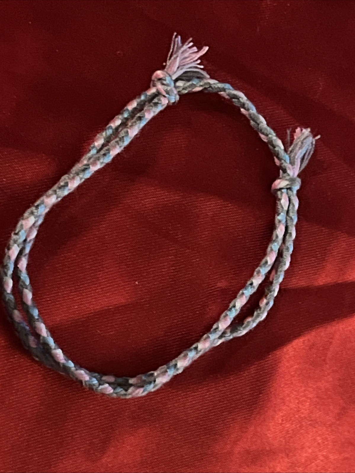 NEW BOHO BRAIDED THREAD FRIENDSHIP BRACELET ADJUSTABLE SKY BLUE GRAY PINK WHITE