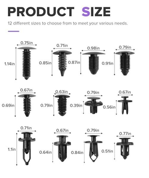 240PCS Car Clips, Car Accessories, Plastic Push Pin Rivet Fasteners with Remover