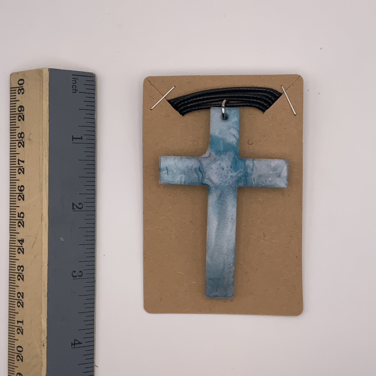 House Of David Handmade Cross Necklace Marbled Dream Water