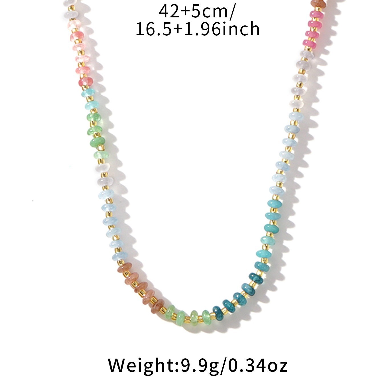 Assorted Rainbow Crystal Beaded Healing Bohemian Choker Necklace for Women Gift