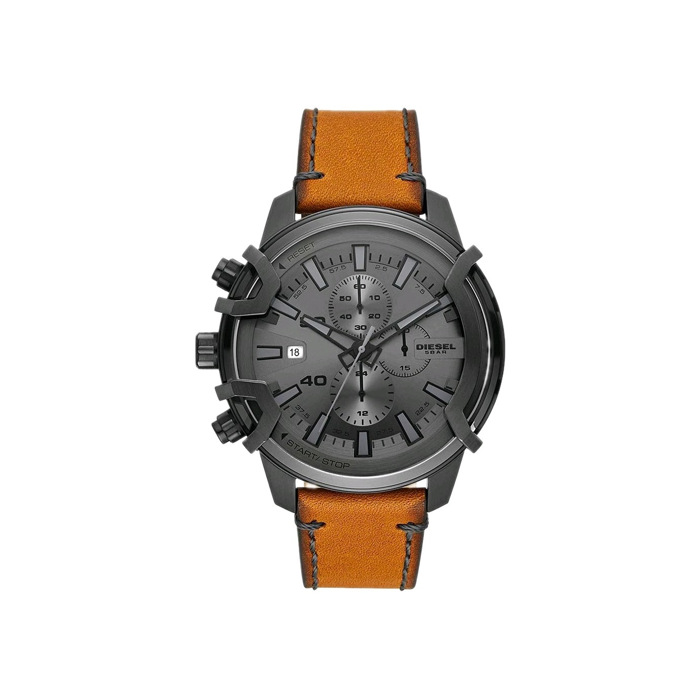 Diesel Mega Chief DZ4543 Men’s Quartz Chronograph Date Brown Leather