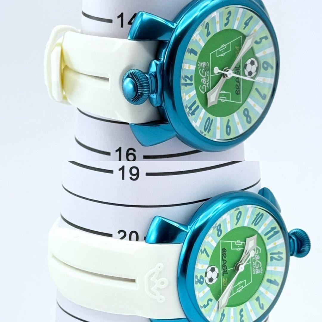 Gaga Milano Manuale 48 Brazil World Cup 2014 Blue Automatic Watch Japan 074098