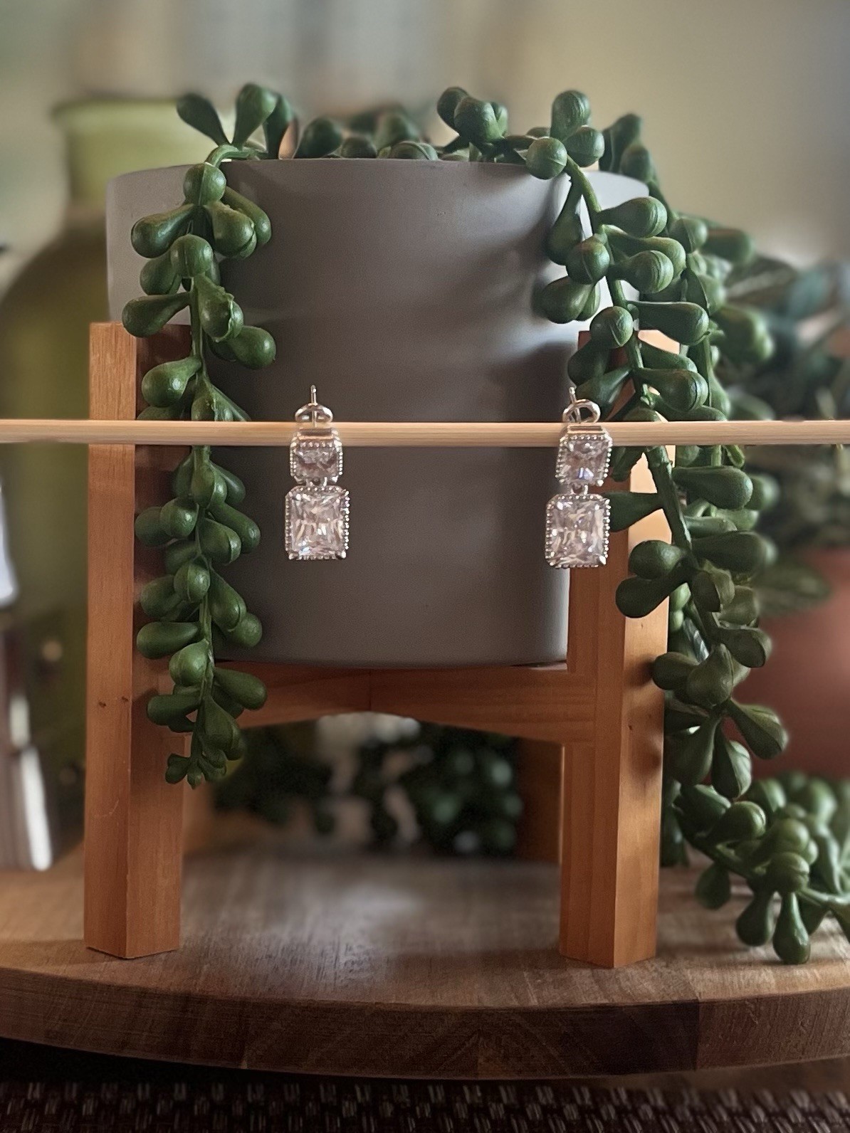 Judith Ripka Sterling Silver Diamonique CZ Double Drop Earrings NWT QVC