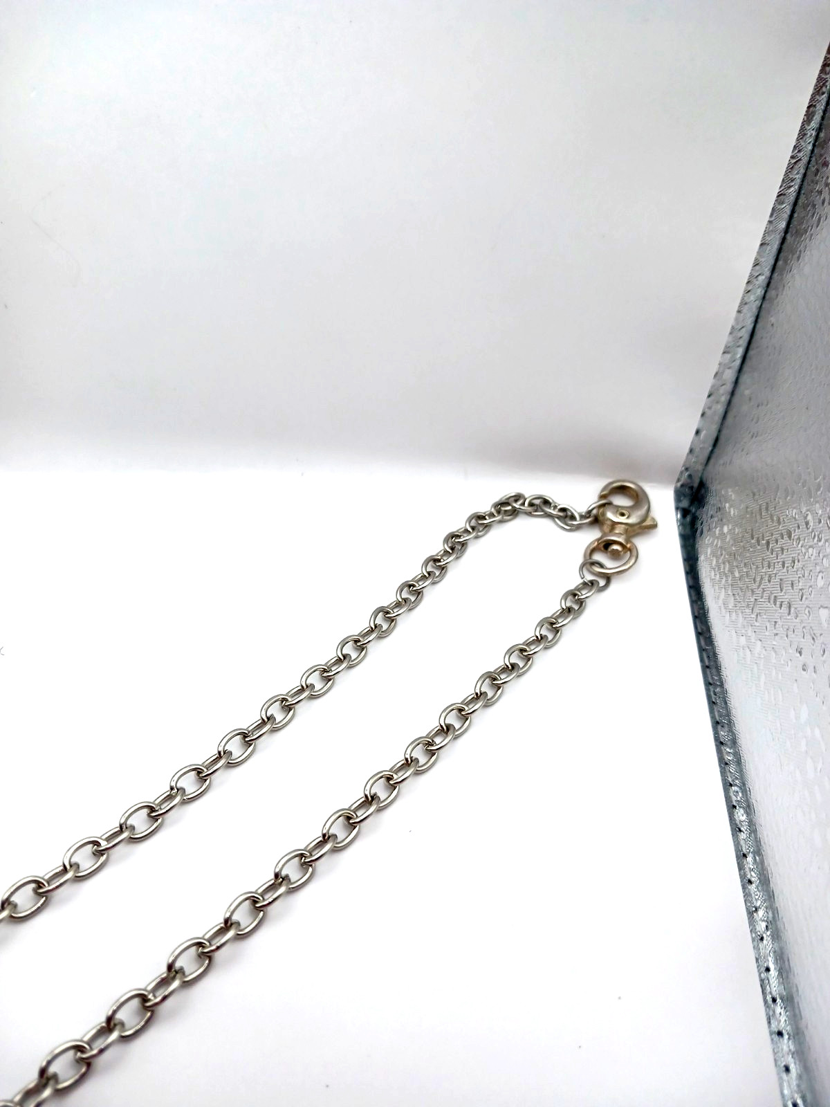 Black + Silver Gothic Heart Pendant with Silvertone Chain 21 Inches