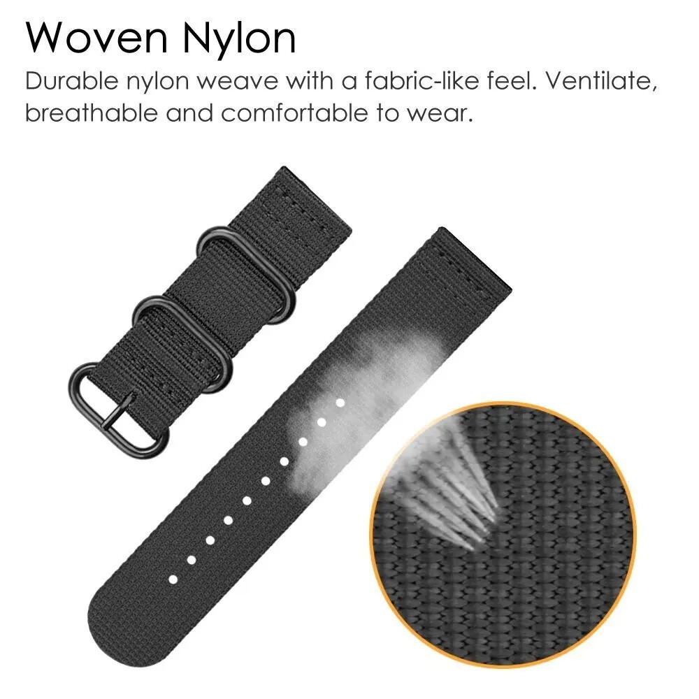 18mm 20mm 22mm 24mm Military Canvas Nylon Wrist Watch Band Strap Bracelet Sport