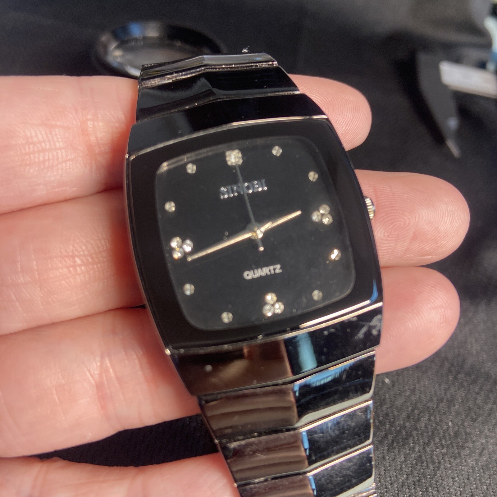 Sinobi Vtg 1996 Modernist Dial Watch Stainless Steel S919G Works