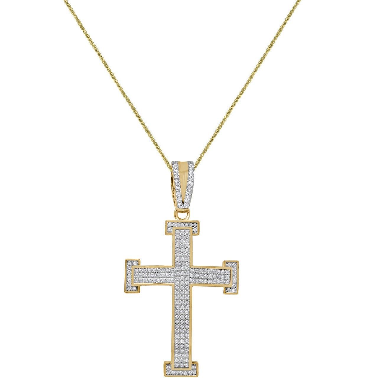 3D LOOK 20+ Grams Genuine Sterling Silver Jesus Cross Charm Pendant +Free Chain