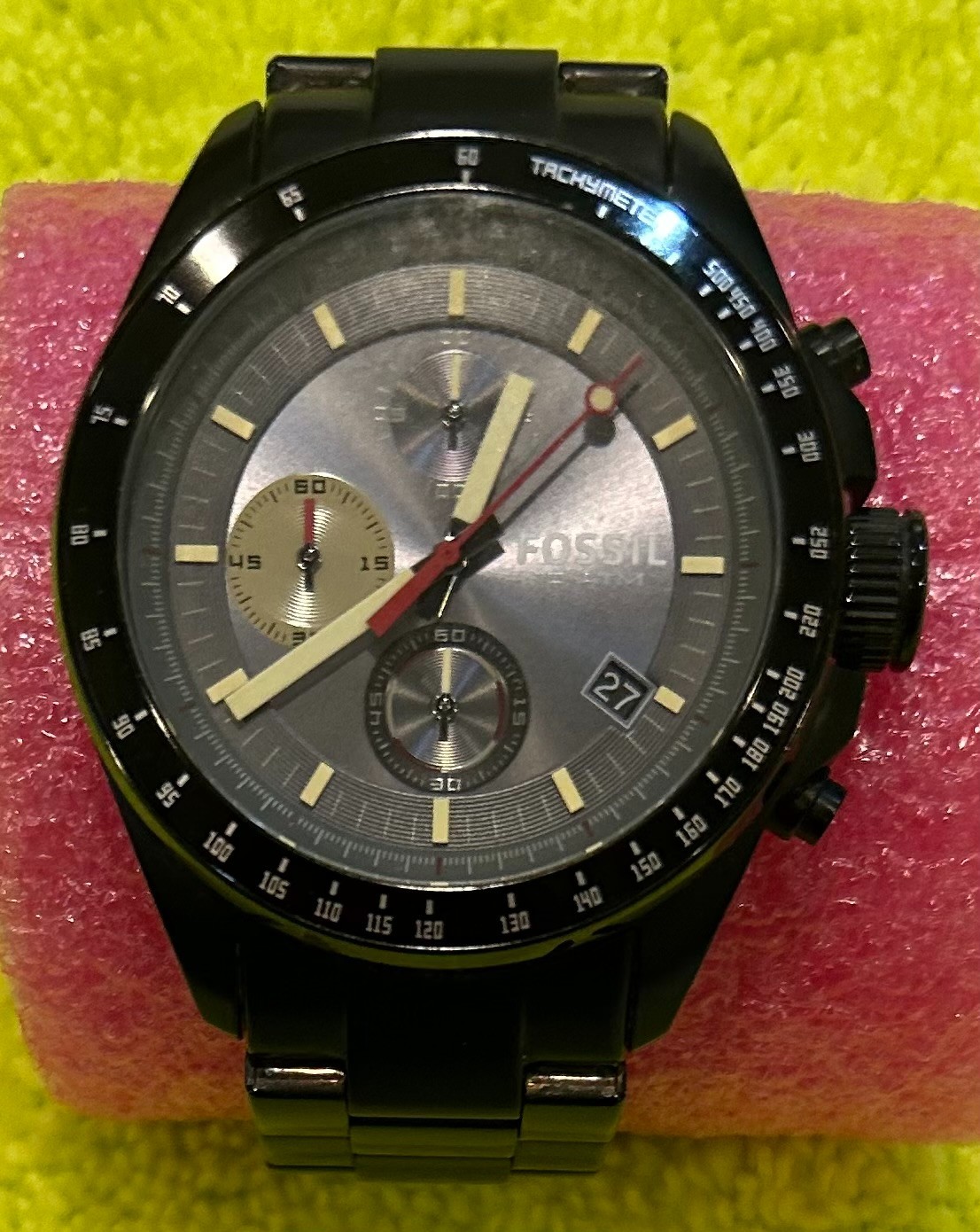 Fossil Decker Chronograph Black IP CH2942 Stainless Steel Men’s Watch