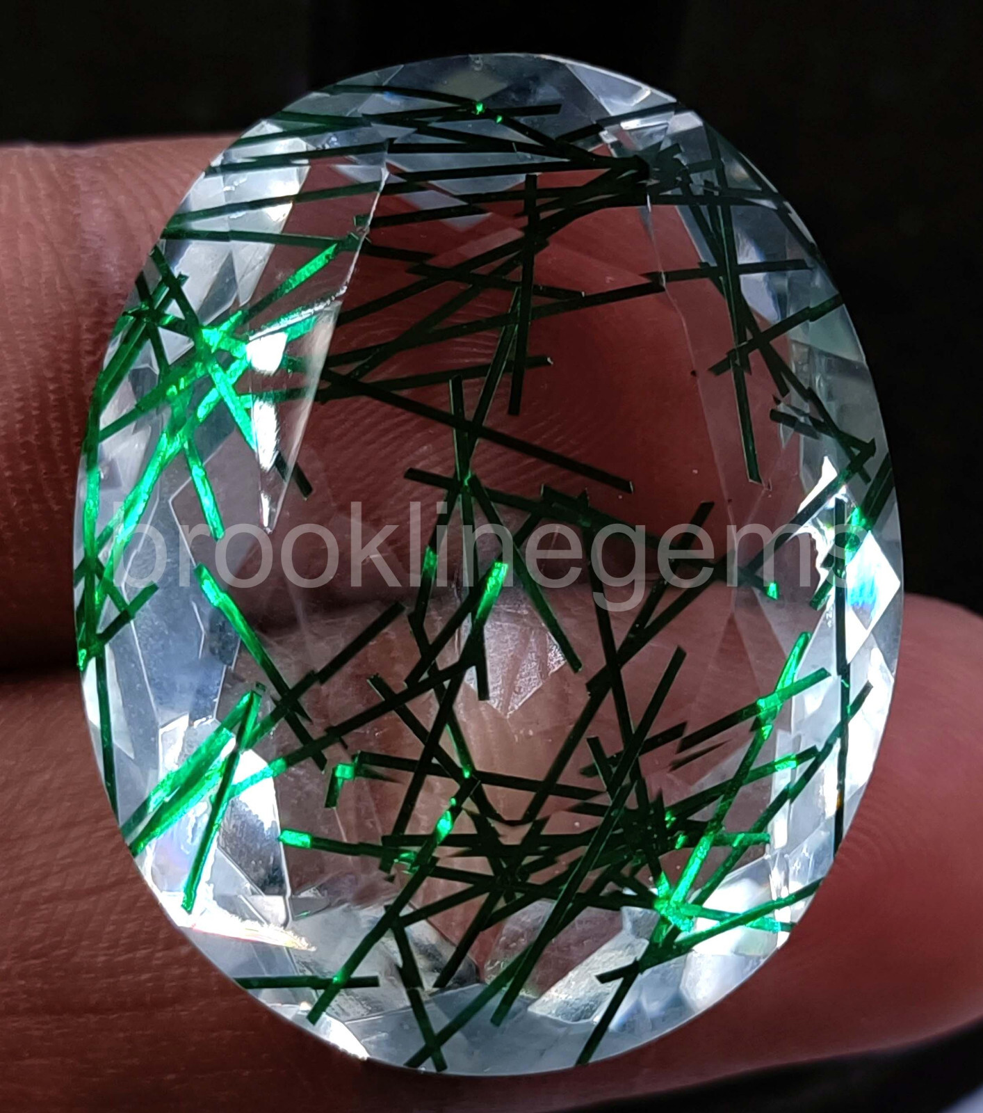 74.65 CT Oval Cut Green Rutilated Quartz EGL Certified Loose Gemstone 5JRO