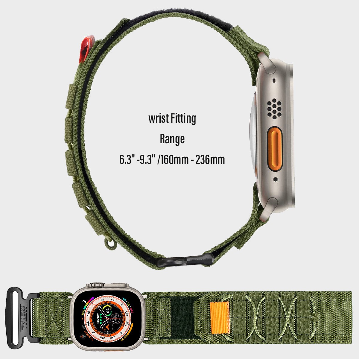 Nylon Canvas Loop Strap Fits Apple Watch Series 1-9 Outdoor Sports Watch Band